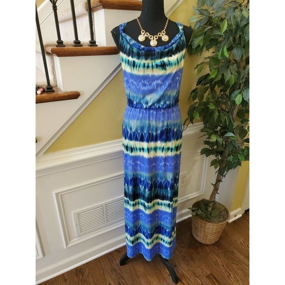 Donna Rico Multicolor Geometric Maxi Dress Size 6 - Picture 10 of 10